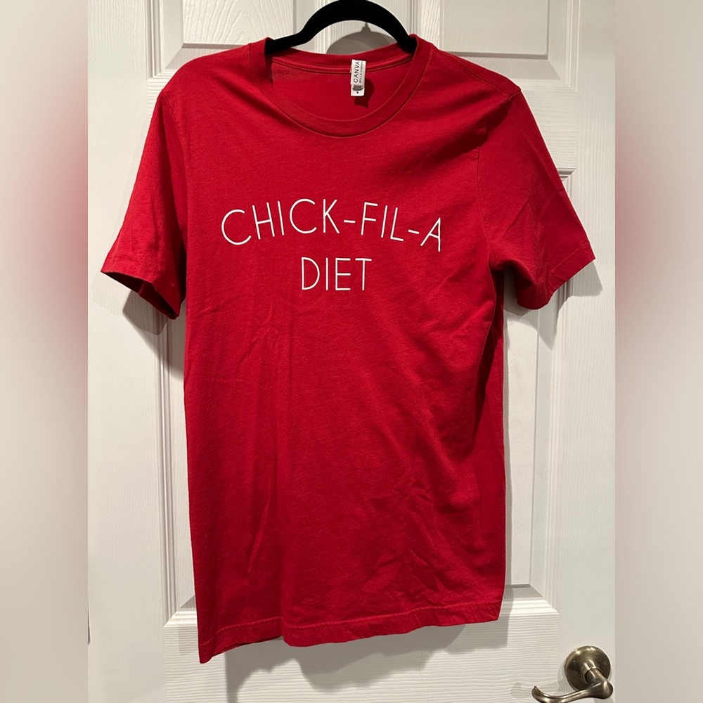 Red Chick-Fil-A Diet Shirt for Women / Funny Graphic Tee for Women, Short Sleeve